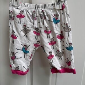 Joyond 3T Girls White & Pink Ballerina Pajama Bottoms Bermuda Shorts